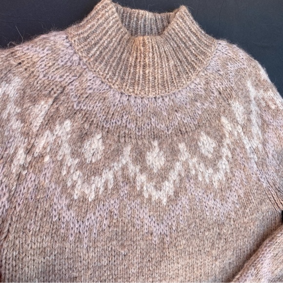 Theory Fair Isle Mock Wool Sweater Baby Alpaca Size P Petite 0 - Picture 4 of 7